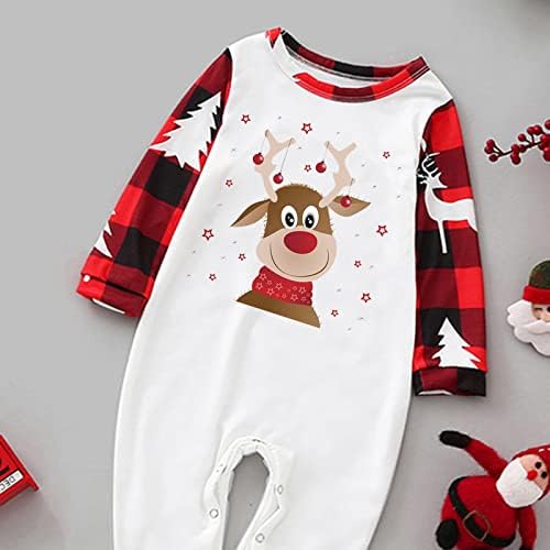 Combinando pijamas de Natal para a família, natal de manga longa impressão de tampos de calças festival de natal combinando