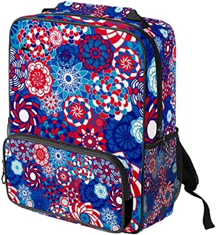 Mochila de viagem VBFOFBV, mochila laptop para homens, mochila de moda, azul dahlia retro étnica mandala