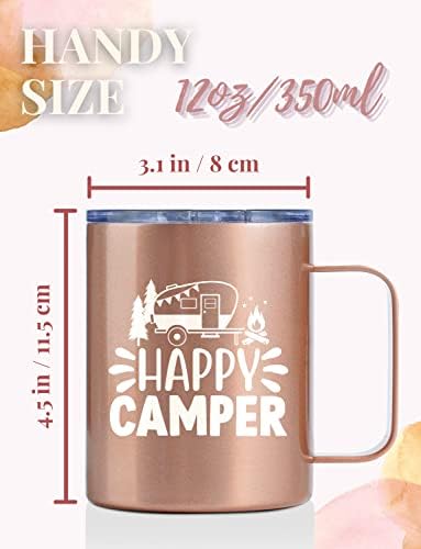 Happy Camper RV Presente Coffee Caneving Tumbler, Presentes para campistas, entusiastas do trailer, proprietários de trailers, ao ar