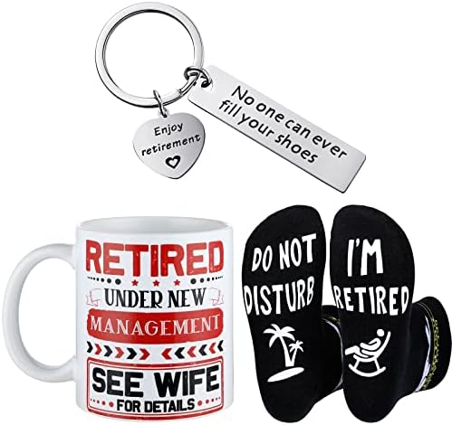 Conjunto de presentes de aposentadoria incluem Keychain de aposentadoria de aposentadoria de aposentadoria engraçado Chave
