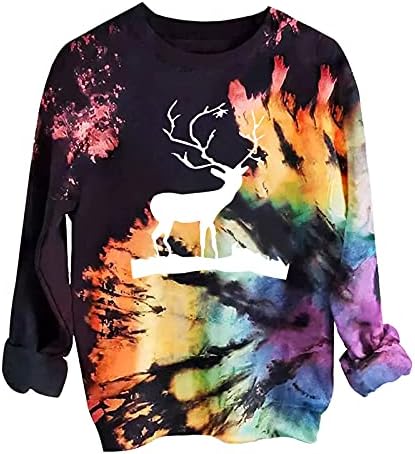 ILUGU FENHEREIRA TREENDY 3D TIY TYE DOLOVER DE NATALLOVER PAULLOVER SANTA ELK TEMES DE CEWNECK SELTHONCO DO CREVELO TOPS BLOSHA