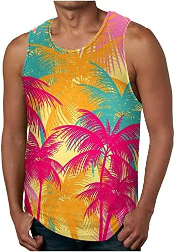 Tanque de férias masculino tampa de coletes de praia casuais masculinos de bodybuilting tops para homens camisetas sem
