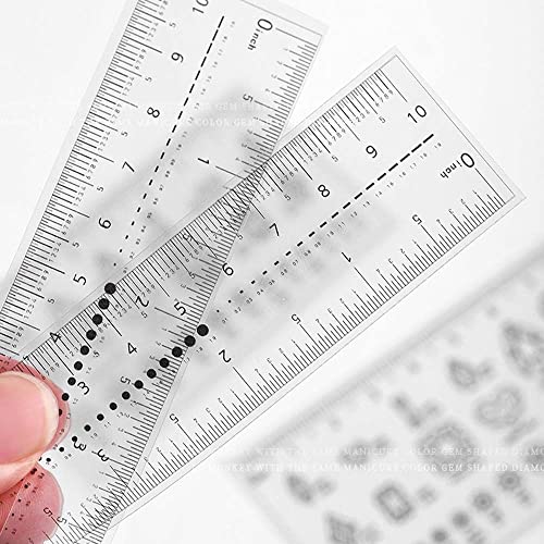 Bybycd unha régua de unhas rateiras de unhas impermeáveis ​​medindo a régua de régua ultrafina, usando medição de unhas