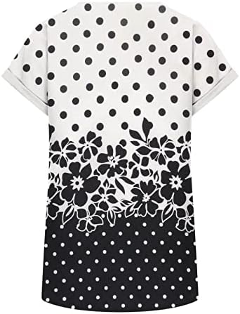 Meninas de manga curta vneck chiffon gráfico casual solto ajuste relaxado blusa de camiseta de verão outono para feminino