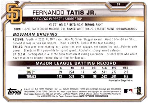 2021 Bowman #87 Fernando Tatis Jr.