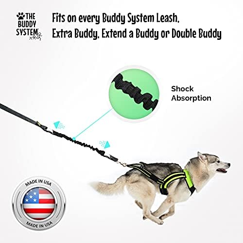 O sistema de amigos ajusta as mãos ajustáveis ​​da trela para cães para corrida, corrida e serviço de treinamento cães feitos nos EUA, pacote de trela + buster)