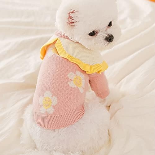 Houkai Lotus Collar Sweater Puppy Sweater Winter Warm Dog Roupos Pet Soft Pullover