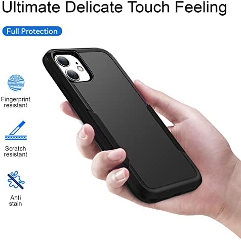 HSEFO para iPhone 12 Case e iPhone 12 Pro Case, Proteção pesada Proteção à prova de pó à prova de pó à prova de pó à prova de pó para iPhone 12 e 12 Pro, preto