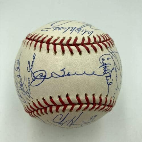 2003 A equipe dos Yankees assinou a Major League Baseball Derek Jeter e Mariano Rivera JSA - Bolalls autografados