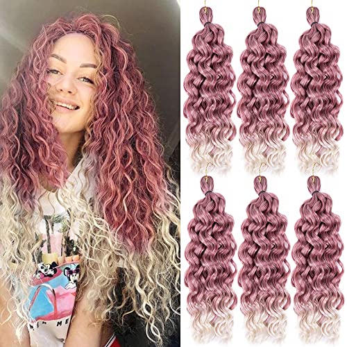 Ombre Braiding Hair 6Packs Oche Ocha Cabet Hair Wave Natural Crochet Balas de cabelo ombre Cabelo loiro de crochê para mulheres