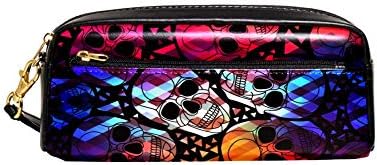 Caso de maquiagem de maquiagem de bolsa de maquiagem Blual Paisley Blual Floral Patter