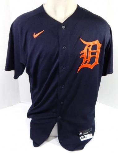 2020 Detroit Tigers Tyler Alexander 70 Jogo emitido POS Usado Navy Jersey St 48 4 - Jogo usou camisas MLB usadas