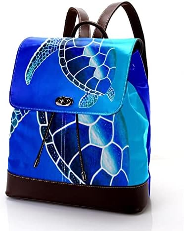 Mochila VBFOFBV para mulheres Laptop Daypack Backpack Travel Bolsa Casual, Tartaruga azul