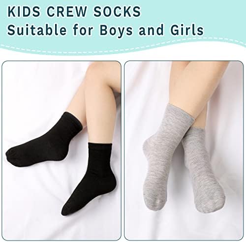 Jocmic 12 pacote Toddler Kids Crew Socks meninos meninos meias atléticas de tornozelo 2-14 anos