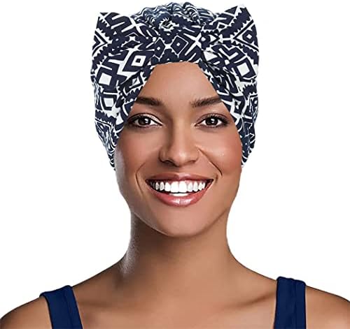 Urieo Women Bow Turban Hat Hat Headwrap Cap African Beanie Head Pack de 2