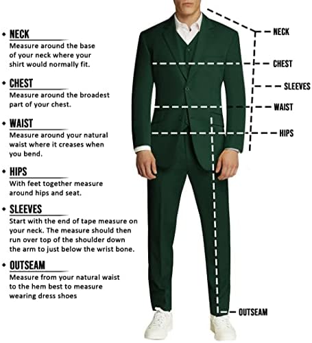Mens de 3 peças Terno verde escuro para homens - Tuxedo de Tweed de dois botões para homens - colete de jaqueta de noiva com calça