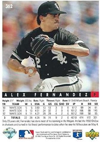 1993 Deck superior 362 Alex Fernandez NM-MT White Sox