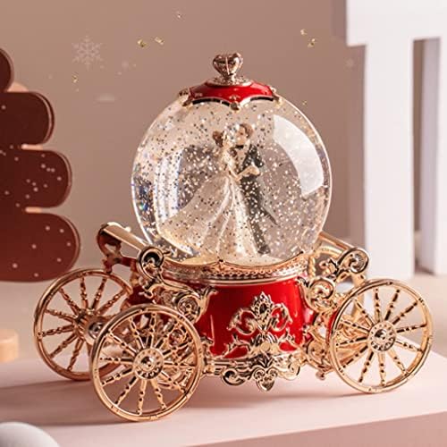 Zhyh Fantasy Snowflake Car Crystal Ball Music Box Octave Box Night Light para enviar namorada presente de aniversário