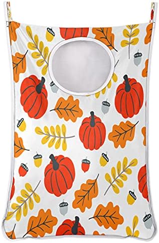 Cartoon Pumkin Folhas Saco de lavanderia pendurada Saco de cesto de roupa, sobre a porta da lavanderia Saco de bolsa de armazenamento