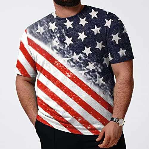 Camisetas patrióticas masculinas de Ruiruilico, 4 de julho de julho America Summer Summer Casual Manga curta Relax Fit Túnicas