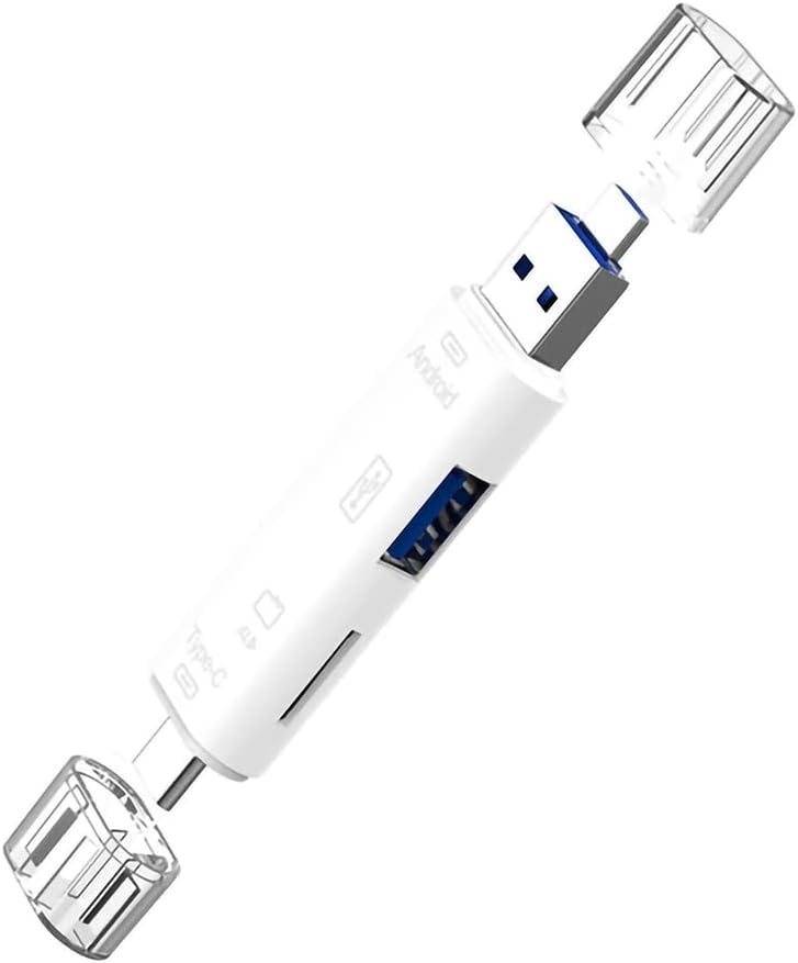 5 em 1 leitor de cartões multifuncionais compatível com o Samsung Galaxy S21 Ultra possui USB tipo C/microUSB/TF/USB 2.0/SD Reader