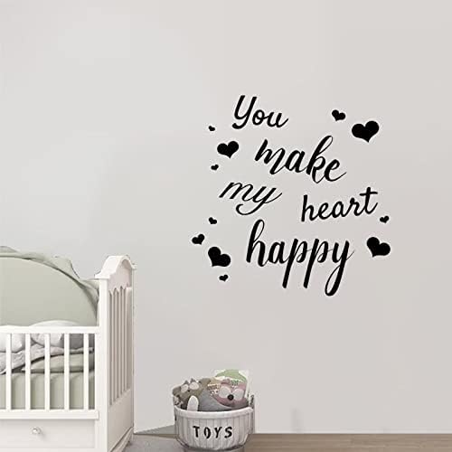 Você faz meu coração feliz letra de letra adesivos de parede decalque de parede motivacional para sala de aula sala de crianças