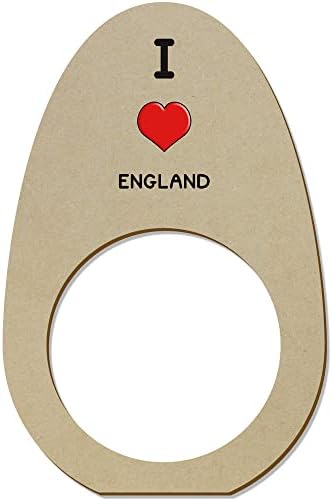 Azeeda 5 x 'I Love Inglaterra' Ringos/suportes de guardanapo de madeira