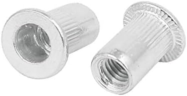 X-DREE M5X13MM SINTELADO CABELA PLATA DE CABEÇA PLATA DE INSERIR NOTSERTS TOM DE PRATA (TUERCAS DE REMACHE DE CABEZA Plana Plana