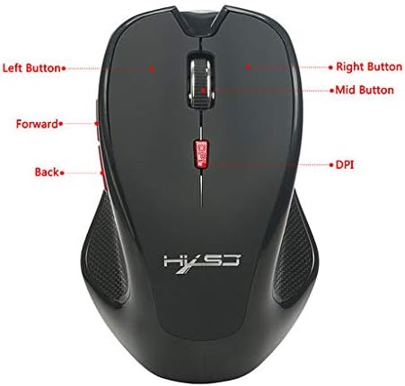 Lianxiao - mouse sem fio, 2,4 GHz sem fio Bluetooth3.0 Mouse de jogo 2400dpi Camundongos ópticos ergonomia com receptor
