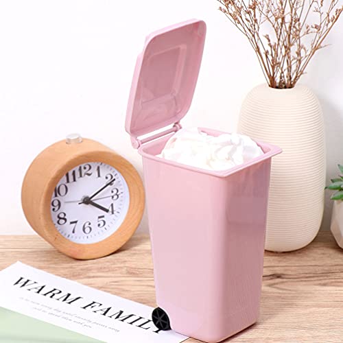 Doitool Small Office Desk Office Banchetop Wastebasket 4pcs Mini lata de lixo com desktop de cozinha da tampa Flip