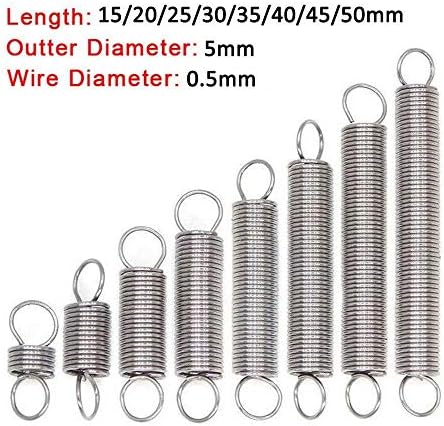 Substitua mola de reposição 304 fio de aço inoxidável Dia 0,5 mm Gancho duplo TENSÃO Pequena mola de mola diâmetro 5mm Acessórios