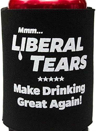 As lágrimas liberais de apoio republicano bebem isoladores 4 embalagens em preto, vermelho, branco e azul. Presente
