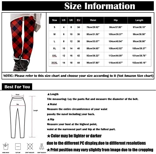 NOKMOPO WOMENS LEGLGINGINGS INFORMAÇÕES DE MODAÇÃO IMPRESSÃO PLAID PLAID STORTE Alongamento Soft Comfort Christmas Calça