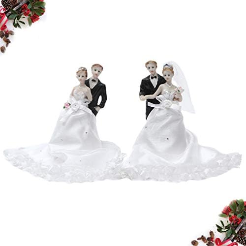 Casais Exceartos Ornamento 2pcs Resina Resina Miniatura Miniatura Noiva e noivo Figure Decoração romântica Escultura Casal