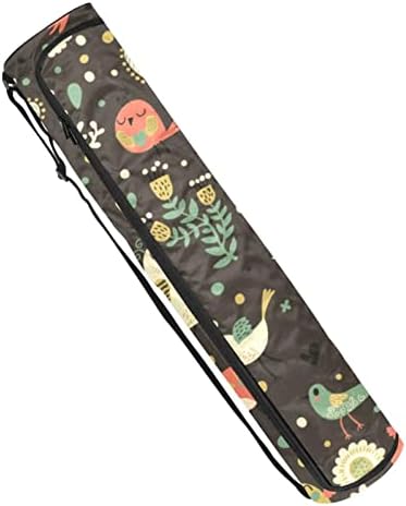 Pássaros com Florals Yoga Mat Bags Full-Zip Yoga Carry Bag para homens, Exercício portador de tapete com cinta ajustável