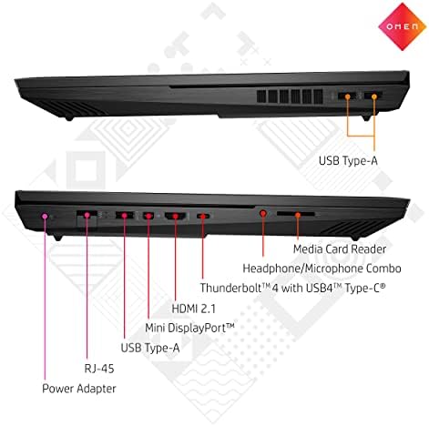 HP Omen 17 17,3 FHD 144HZ Laptop para jogos-12ª geração Intel Core i7-12700H 14 núcleos de até 4,70 GHz, 32 GB DDR5 RAM, 512 GB NVME