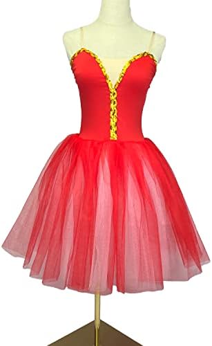 Flugardas do balé para mulheres dança Tutu Dress Dress Full Skirted Dress Ballerina Trajes for Performance