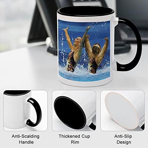 Arte da preguiça de cerâmica Creative Black Inside Inside Coffee Cup Handal Canecas Exclusivas Presentes Únicos