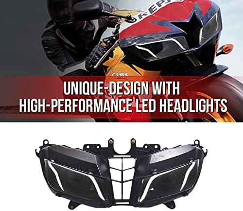 Conjunto do farol de LED KT para CBR600RR 2013-2023 sem olhos demônios de fibra óptica branca Motocicleta personalizada