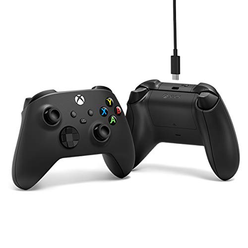 Xbox Core Wireless Controller + USB-C Cabo-Black de carbono
