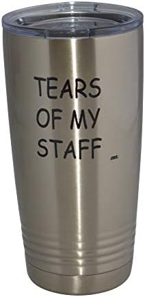 Rogue River Tactical Funny Tears of My Staff Tumbler Copo de Tumbler com tampa Vácuo Isolado Hot ou Colft Boss Presente