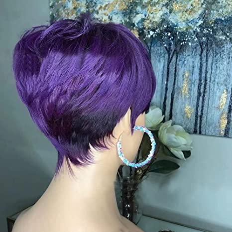 Wocwig Penteados pretos curtos perucas sintéticas para mulheres Black Bowl Cut Wig para mulheres Penteados curtos perucas para