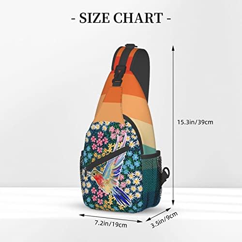 Twinyarh beija -flores sling bolsa de sling flor leve crossbody sling mochilas para homens homens viajam para caminhada bolsa de peito