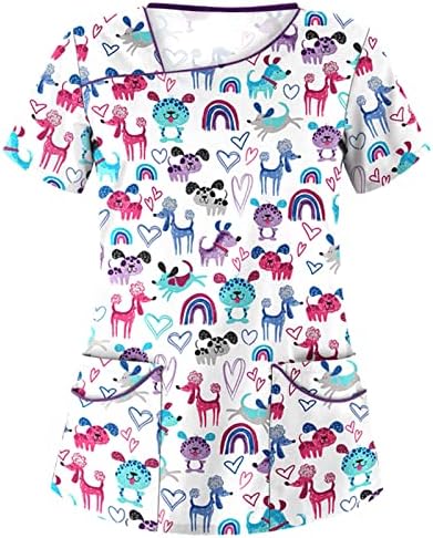 Tops de verão feminino Impressão de padrão floral de manga curta solta V pescoço confortável camisetas diárias confortáveis