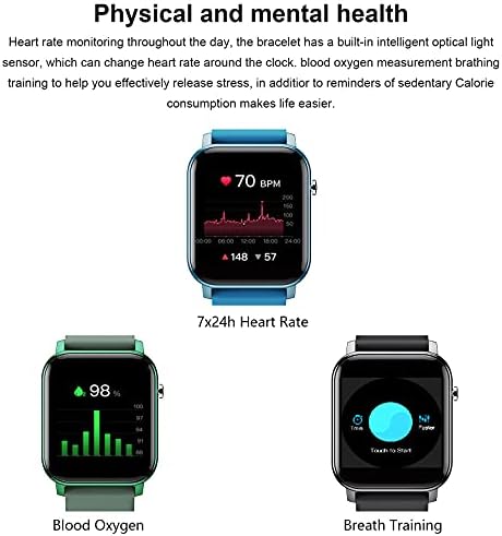 Esprosper Smart Watch for IP68 Propertável 5ATM, rastreador de fitness Monitor de freqüência cardíaca Sports Sports Digital Watch com tela em forma de 1,4 HD e cinta de silicone