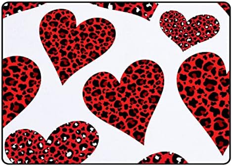 Xollar 63 x 48 em garotas grandes tapetes corações corações de animais estampes de leopardo de animal máscara de bebê Ranco