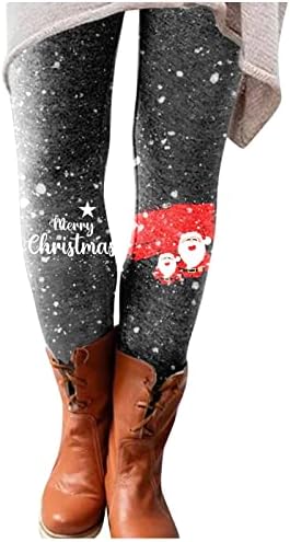 Leggings de Natal feminino Papaias de rena de renas de rena alta calça de controle de gistos de cintura alta calças de controle