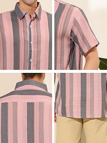 Botão de camisa listrada de verão masculino de Lars Amadeus