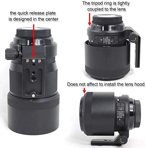 Anel de montagem do tripé de colarinho de lente de metal da câmera para Sigma 135mm f/1,8 DG HSM Art Lens, orifícios de