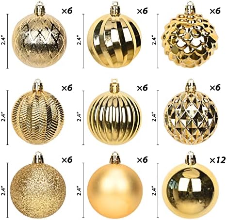 Meetxmas 2pack*30pcs = 60pcs 2,36 Bolas de árvores de Natal ornamentos, ornamentos de bola de Natal rosa e preto marrons para